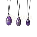 Echter Amethyst Yoni-Ei mit Bohrung, 45x30 mm, für Beckenbodentraining und Achtsamkeit, von Artisans de Madagascar