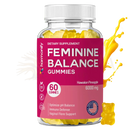 Ein buntes rosa-etikett mit einer harmonify ananas feminine flasche gefüllt mit hochwertigen probiotika zur sanften behandlung weiblicher intimbalance