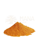 A mound of vibrant orange-yellow ancient purity ayurvedic herb and spice powder traditionally valued for immunity and digestion
