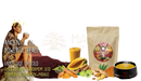 Beige nachfüllbare pouch mit ancient purity ayurvedic immu-zest & digest kräuter- und gewürzmischung mit amla und ingwer