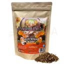 Braune wiederverschließbare tasche mit ancient purity kalifornischer mohn beruhigender kräutertee eschscholzia californica 130 g