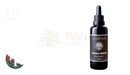 Dunkelbernsteinfarbene glasflasche mit schwarzem tropfverschluss und label ancient purity lugols jodlösung 50ml ursprüngliche formel gegen jodmangel