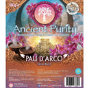 Ancient purity pau d’arco 180g inner bark supplement in vibrant purple and pink package for immune system support