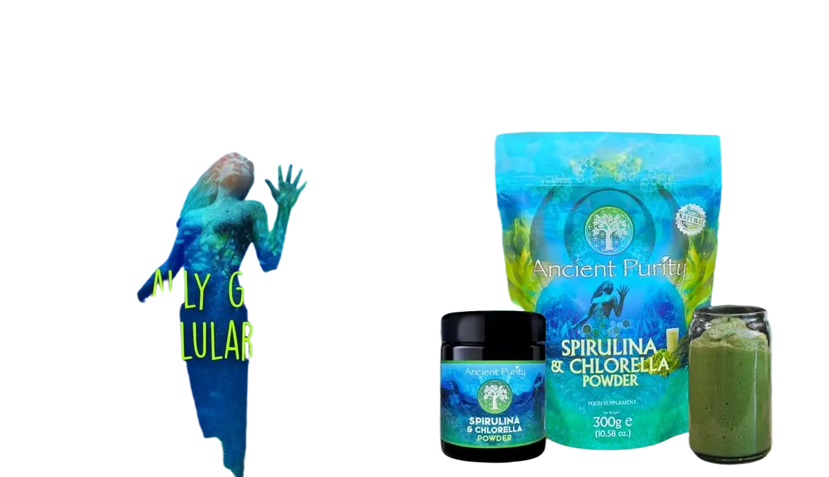 Ancient Purity Spirulina und Chlorella Pulver, Bioqualität, 300g, Nahrungsergänzung in einer offenen Verpackung