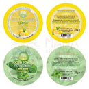 Ancient Purity tooth powder in 35g containers with whitening lemon and peppermint labels for remineralizing