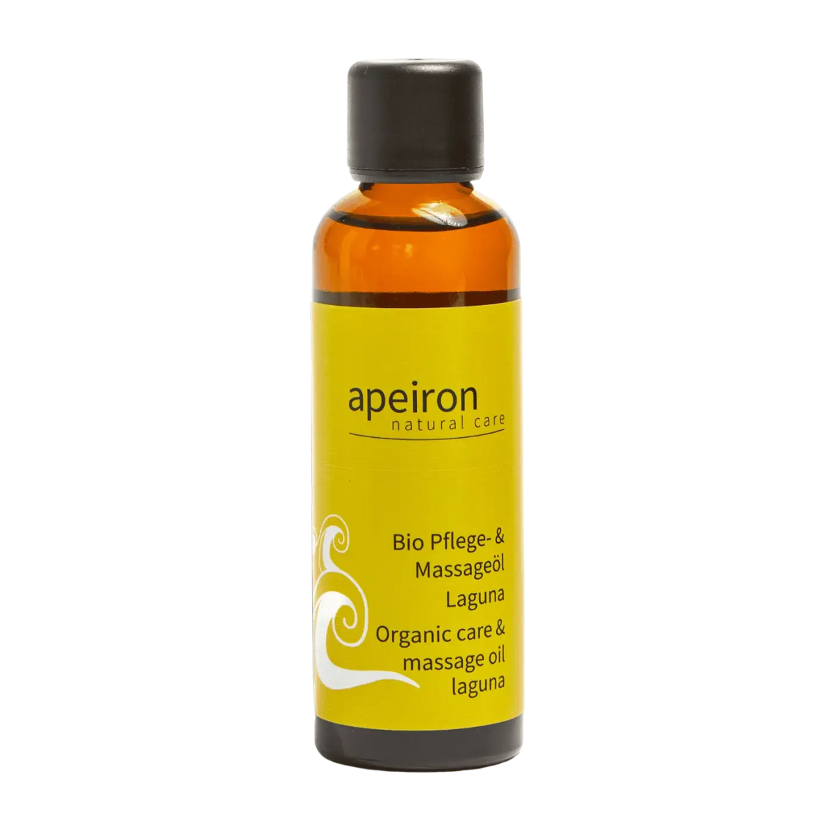 Apeiron Bio Pflegeöl Laguna 75ml, natürliches Massageöl von Spa Vivent, Flasche mit Öl für Massage und Hautpflege.