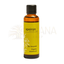 Ein elegantes amberglasfläschchen apeiron bio sesamöl 75 ml mit schwarzem deckel und gelbem etikett von apeiron natural care organic sesame oil