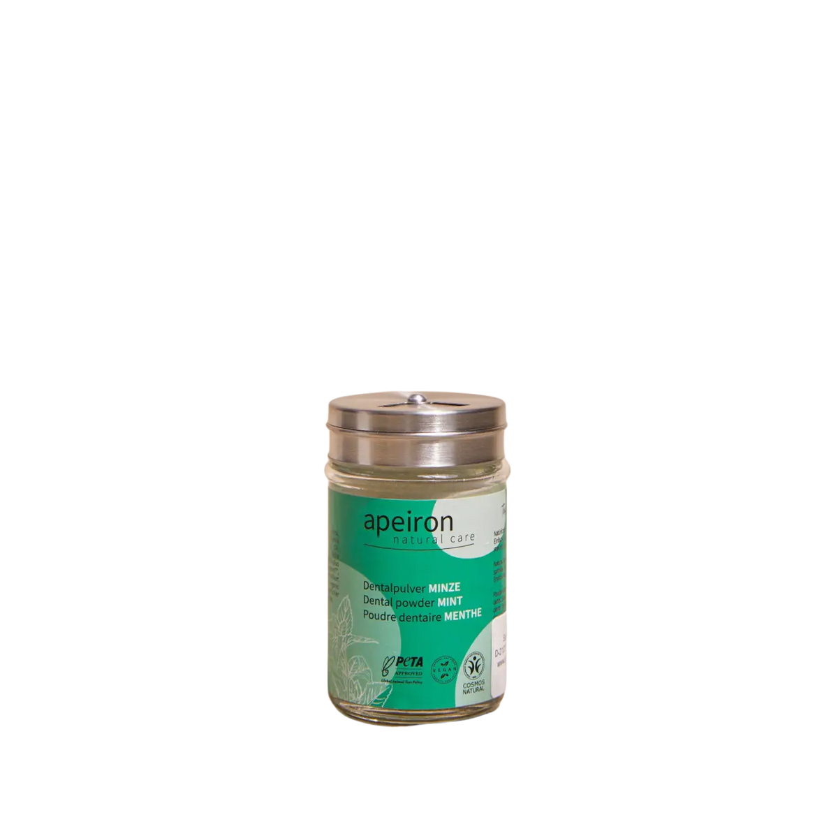 Apeiron Dentalpulver Minze von Spa Vivent, 40g, mit Kräuterextrakten für sanfte Zahnpflege und frischen Atem.