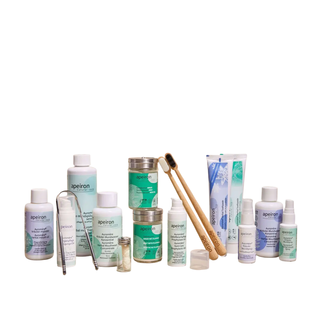 Apeiron Dentalpulver Minze mit Fluorid, 40g, für sanfte Zahnpflege mit Kräutern und Schutz für den Zahnschmelz, Spa Vivent