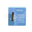 Apeiron fuß- und hornhaut peeling-seife 100g in blauer box mit durchsichtigem fenster zeigt dunkle callus peeling soap