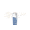 Ein schlanker, hellblauer zylinderflasche mit apeiron fussdeo pflege lotion 30ml und weißem pumpenspender