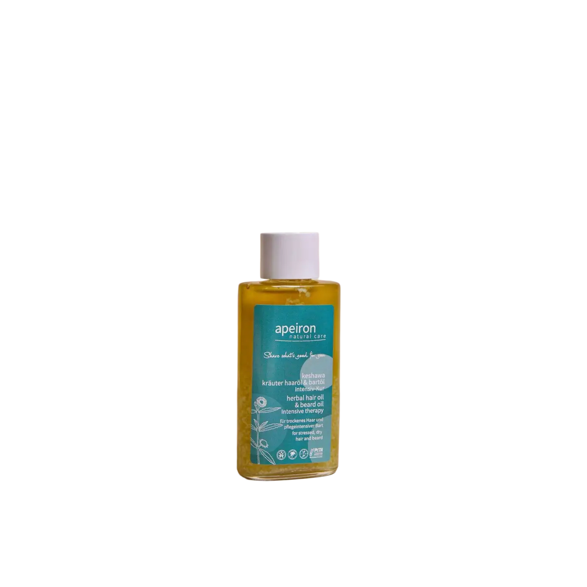 Apeiron Keshawa Kräuter Haar- und Bartöl in 100ml Flasche, Spa Vivent, mit Kräuterextrakten für gepflegtes Haar und Bart.