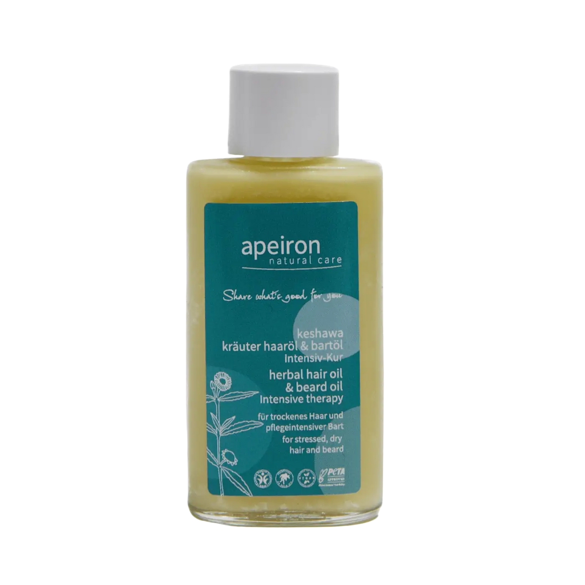 Apeiron Keshawa Kräuter Haaröl und Bartöl von Spa Vivent in 100ml Flasche, mit Kräuterextrakten für gesundes Haar und Bartpflege