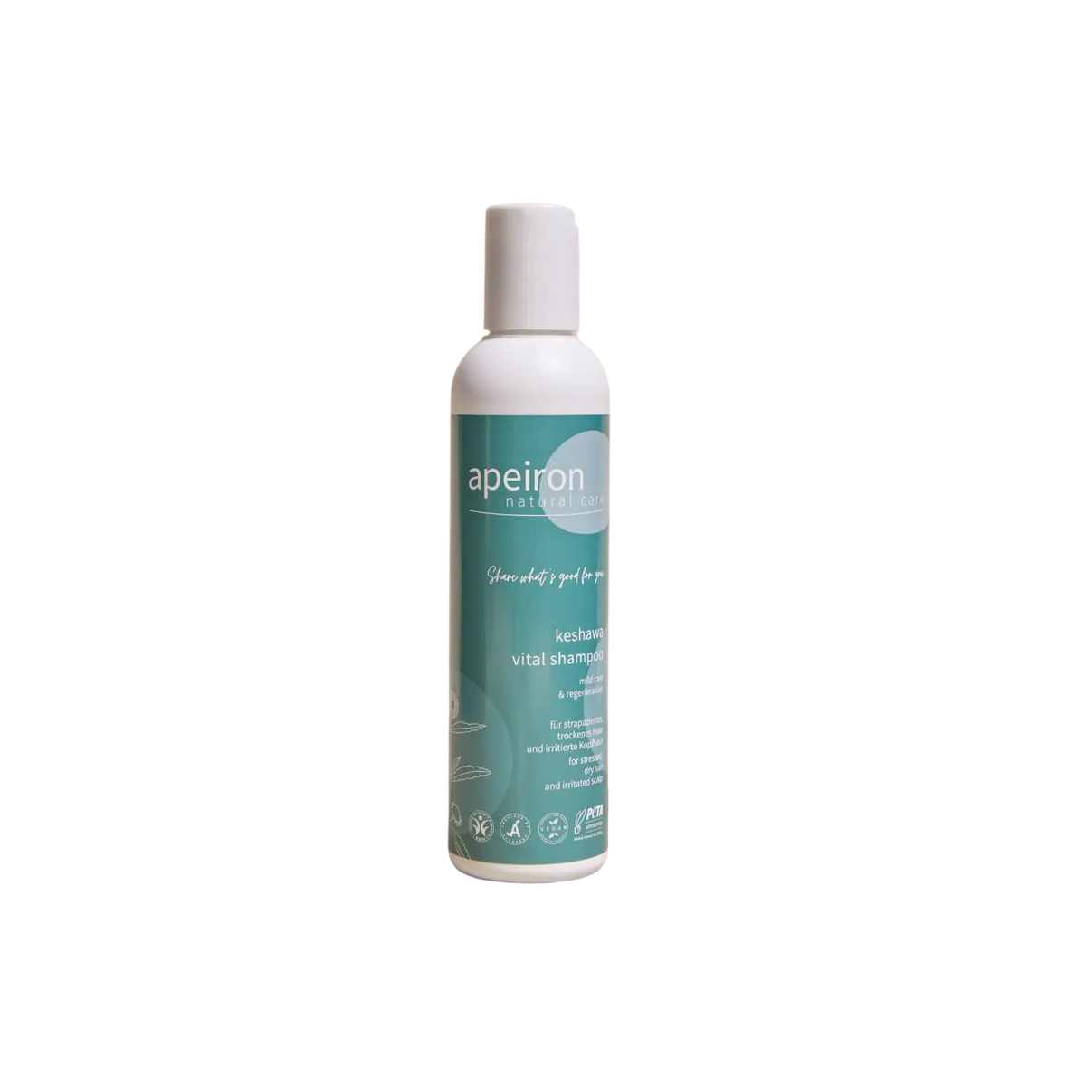Apeiron Keshawa Vital Shampoo für Haare in eleganter weißer Flasche, Spa Vivent, 200ml.