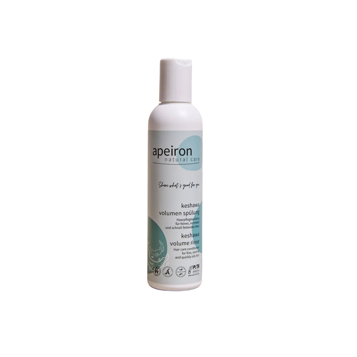 Apeiron Keshawa Volumen Spülung für Haare in weißer Flasche von Spa Vivent, natürliche Haarpflege, 200ml