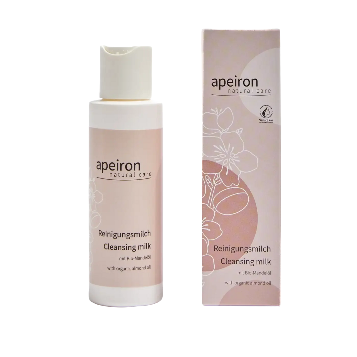 Apeiron Reinigungsmilch von Spa Vivent, 100ml, für alle Hauttypen, zeigt die Flasche mit sanfter Reinigung für die Haut.