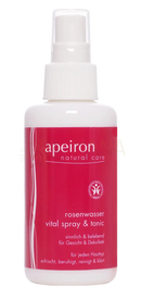 Weiße sprayflasche mit rotem label apeiron natural care rosenwasser vital spray hydrolat mit rosenwasser 100 ml mana shop