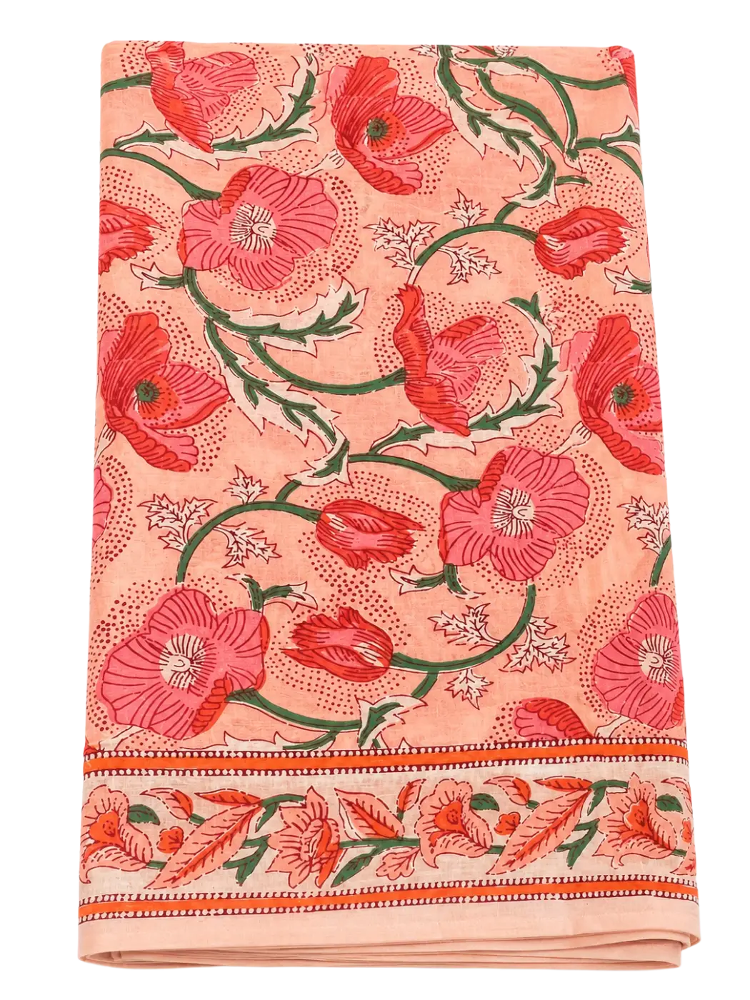Apricotfarbener Blumen-Lunghi-Sarong aus Baumwolle, 180x108 cm, weicher Stoff, lässiges Modeaccessoire