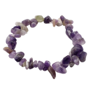 Natürliches amethyst armband edelsteinsplitter in lavendelfarben mit blassgrünen akzenten aus unregelmäßigen steinfragmenten