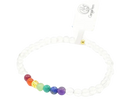 Armband bergkristall mit klaren steinperlen und sieben farbigen chakrasteinen bracelet rock crystal