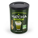 Eine 150g-Dose Aromandise Bio-Instant-Matcha-Douceur-Getränk.