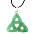 Grüner Aventurin Anhänger mit keltischem Trinity-Design, 34 mm, von Artisans de Madagascar, eleganter Schmuckstein