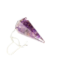 Amethyst-Orgonit-Pendel von Artisans de Madagascar, 5 cm, Schmuckstück mit lila Amethyst und Kristall-Design.