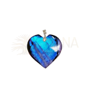 A heart pendant for necklace with iridescent blue and purple labradorite stone and silver bail from artisans de madagascar