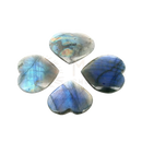Heart-shaped labradorite heart extra stones in iridescent blue and gray by artisans de madagascar for intuition