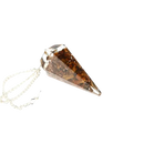 Artisans de Madagascar Orgonit-Pendel mit Tigerauge, 5 cm, handgefertigtes Pendel mit natürlichen Stein- und Metallbestandteilen