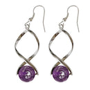 Amethyst-Ohrringe aus Madagaskar mit 10 mm Amethyst-Perlen, handgefertigter Schmuck von Artisans de Madagascar.