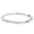 Artisans de Madagascar Celestine Perlenarmband aus 8 mm blauen Celestite-Perlen, handgefertigtes Schmuckstück.