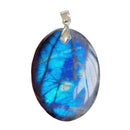 Ovaler Labradorit-Anhänger von Artisans de Madagascar, 3,5 cm, handgefertigter Schmuck mit schimmernden Steinen