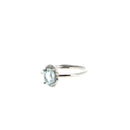 Verstellbarer Fingerring aus versilbertem Messing mit blauer Topas-Perle, 6 x 4 mm, Schmuck von Artisans de Madagascar