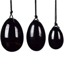 Obsidian Gebohrte Yoni-Ei  30 x 20 mm Artisans de Madagascar
