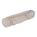 Beige gemusterte asana bag cotton maharaja yogatasche aus baumwolle mit silbernen reißverschlüssen und floralem muster taupe silver