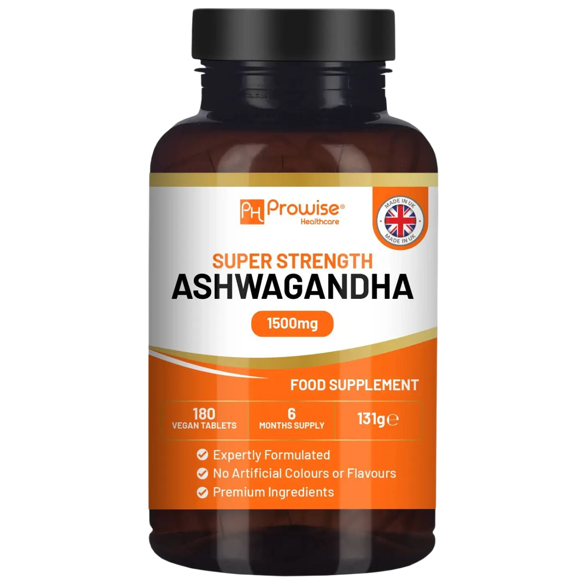 Vegane Ashwagandha-Tabletten von Prowise Healthcare, 1500 mg, für 6 Monate, Nahrungsergänzung in Packung mit 180 Tabletten