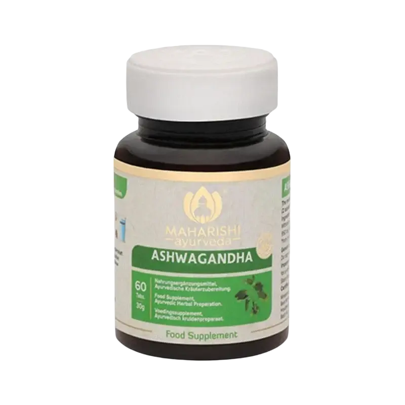 Bio Ashwagandha-Kapseln von Maharishi, Ayurvedische Nahrungsergänzung, 60 Stück, natürliche Kräuter für Wohlbefinden