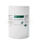 Weißer zylinderförmiger behälter ashwagandha churna bio 500g hochwertiges ayurveda-pulver mit withanoliden ashvagandha