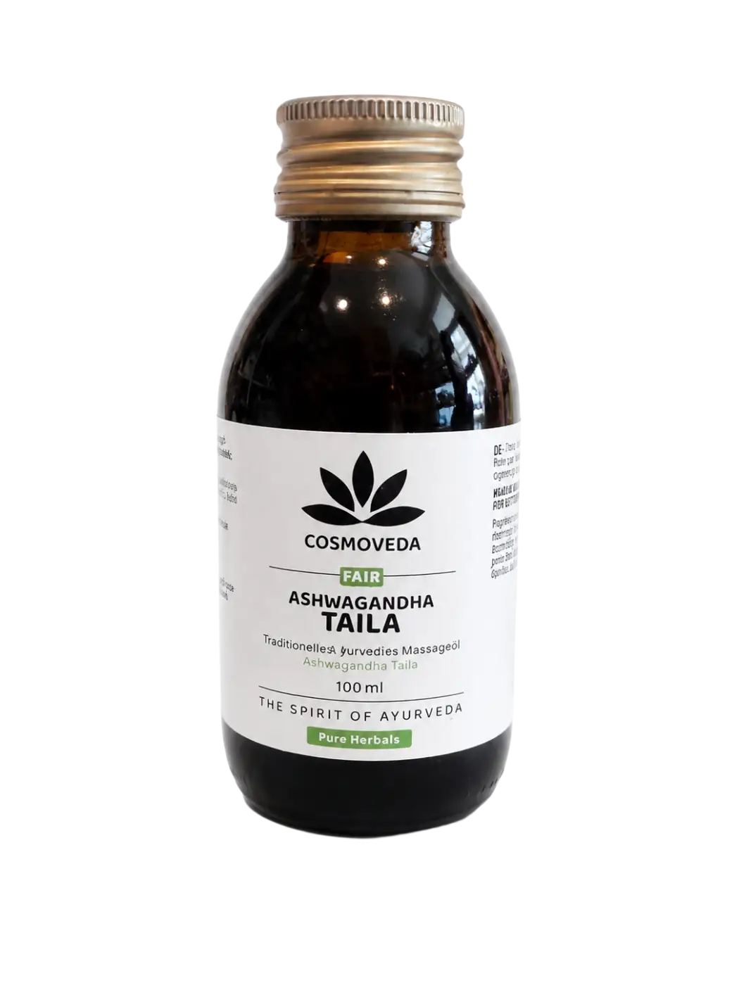 Bio Ashwagandha Taila Ayurveda Massageöl von Mana Shop, 100 ml, natürliches Öl für Massage und Wellness