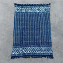 Handgefertigtes Indigo-Hamamtuch von AW Artisan, 170 x 120 cm mit Seedha-Arrows-Muster, weiche Baumwollqualität.