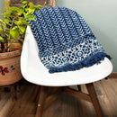 Handgefertigtes Indigo-Hamamtuch von AW Artisan, 170x120 cm mit Seedha Arrow Design, weiches und traditionelles Handtuch