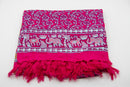 Lunghi Sarong mit Mandala-Muster in Pink, 140x100cm, von AW Artisan, aus leichter Baumwolle, für Strand oder Sommer.