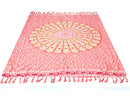Lunghi Sarong Pareo mit Mandala-Muster in Rosa, 140x100cm, von AW Artisan, zeigt ein buntes, detailliertes Design auf weichem Stoff.