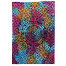 Doppelbettdecke aus Baumwolle und Mandala-Elefant Wandteppich, Ritualtuch, 230x200 cm, mit buntem Mandala-Design von AW Artisan
