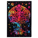 Doppelbettdecke, Ritualtuch aus Baumwolle und Wandteppich von AW Artisan, Bodhi Arbol, 230x200 cm, mit buntem, floralen Design