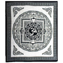 Doppelbettdecke und Wandbehang aus Baumwolle, Ritualtuch von AW Artisan, mit Mandala-Design in 230x200 cm.
