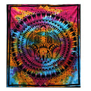 Doppelbettdecke und Wandbehang aus Baumwolle mit Hamsa-Motiv, Ritualtuch von AW Artisan, 230x200 cm, dekoratives Wandteppich