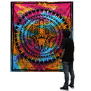 Doppelbettdecke und Wandbehang Ritualtuch aus Baumwolle mit Hamsa-Motiv, ca. 230 x 200 cm, von AW Artisan