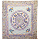 Ritualtuch mit Elefanten-Mandala in Türkis und Blau, 212 x 193 cm, von AW Artisan, detailreiche Wandteppichgestaltung